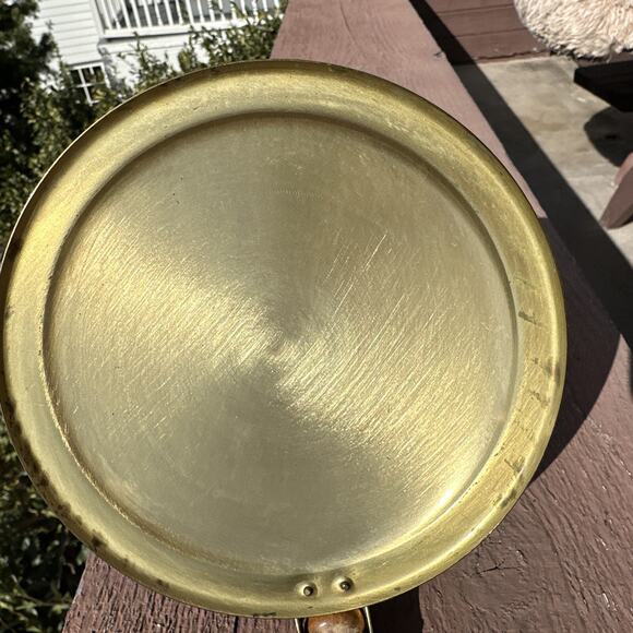 Vintage Solid Copper Silent Butler Crumb Pan W Lid & Wooden Handle - Picture 6 of 9